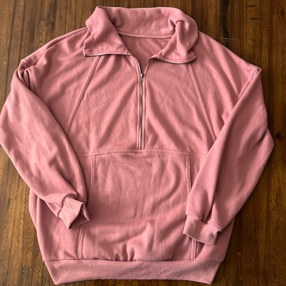Casual long sleeve half zipper sweatshirt pullover